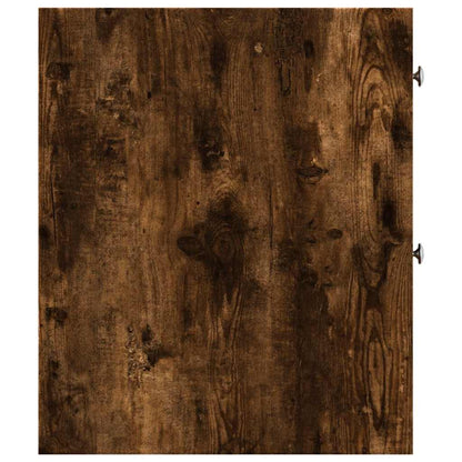 vidaXL Narrow Bathroom Cupboard with Wheels Smoked Oak Engineered Wood