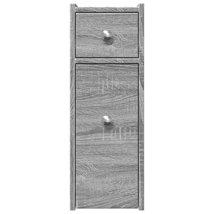 vidaXL Narrow Bathroom Cupboard with Wheels Grey Sonoma Engineered Wood