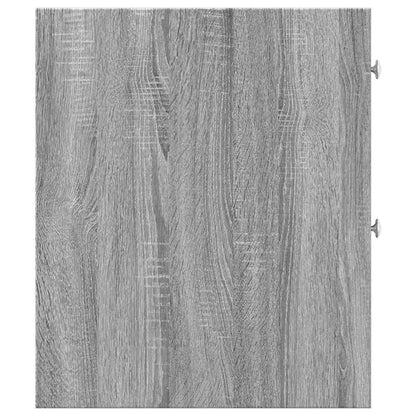 vidaXL Narrow Bathroom Cupboard with Wheels Grey Sonoma Engineered Wood