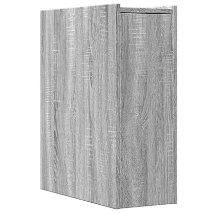 vidaXL Narrow Bathroom Cupboard with Wheels Grey Sonoma Engineered Wood