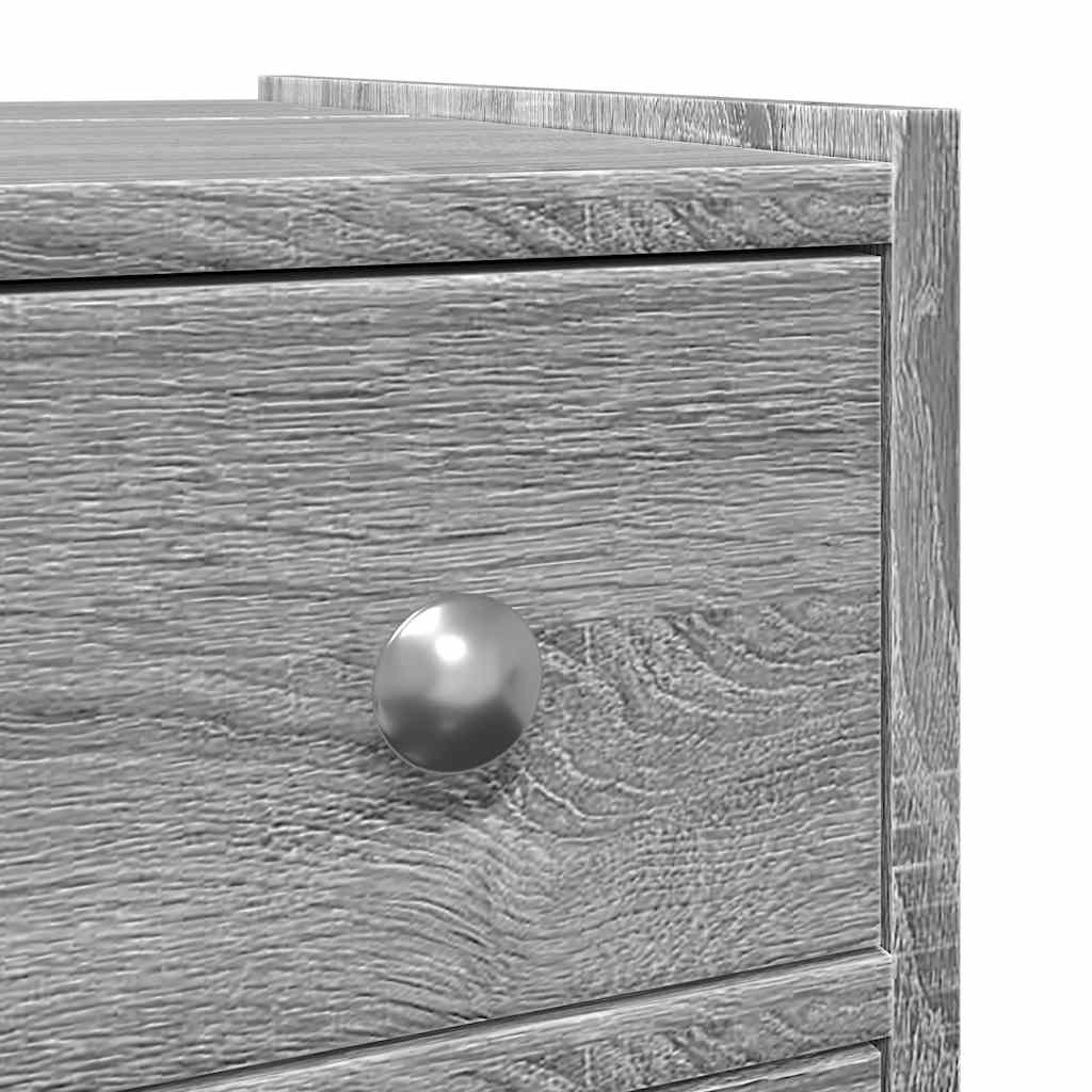 vidaXL Narrow Bathroom Cupboard with Wheels Grey Sonoma Engineered Wood