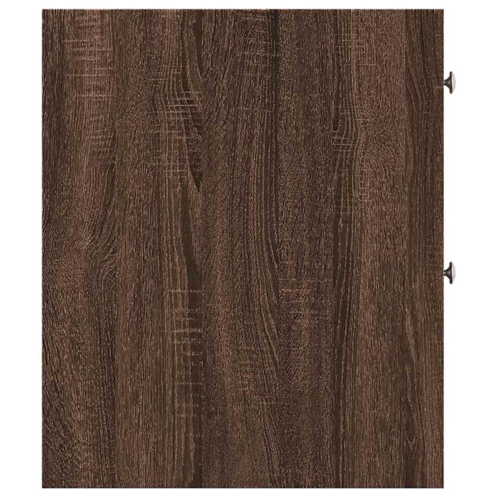 vidaXL Narrow Bathroom Cupboard with Wheels Brown Oak Engineered Wood