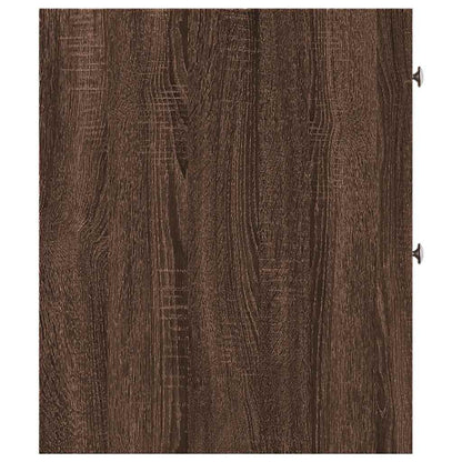 vidaXL Narrow Bathroom Cupboard with Wheels Brown Oak Engineered Wood
