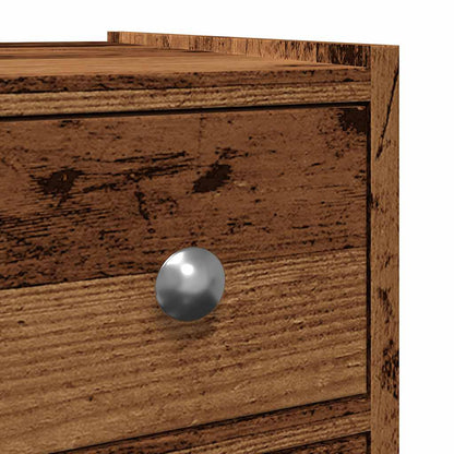 vidaXL Narrow Bathroom Cupboard with Wheels Old Wood Engineered Wood