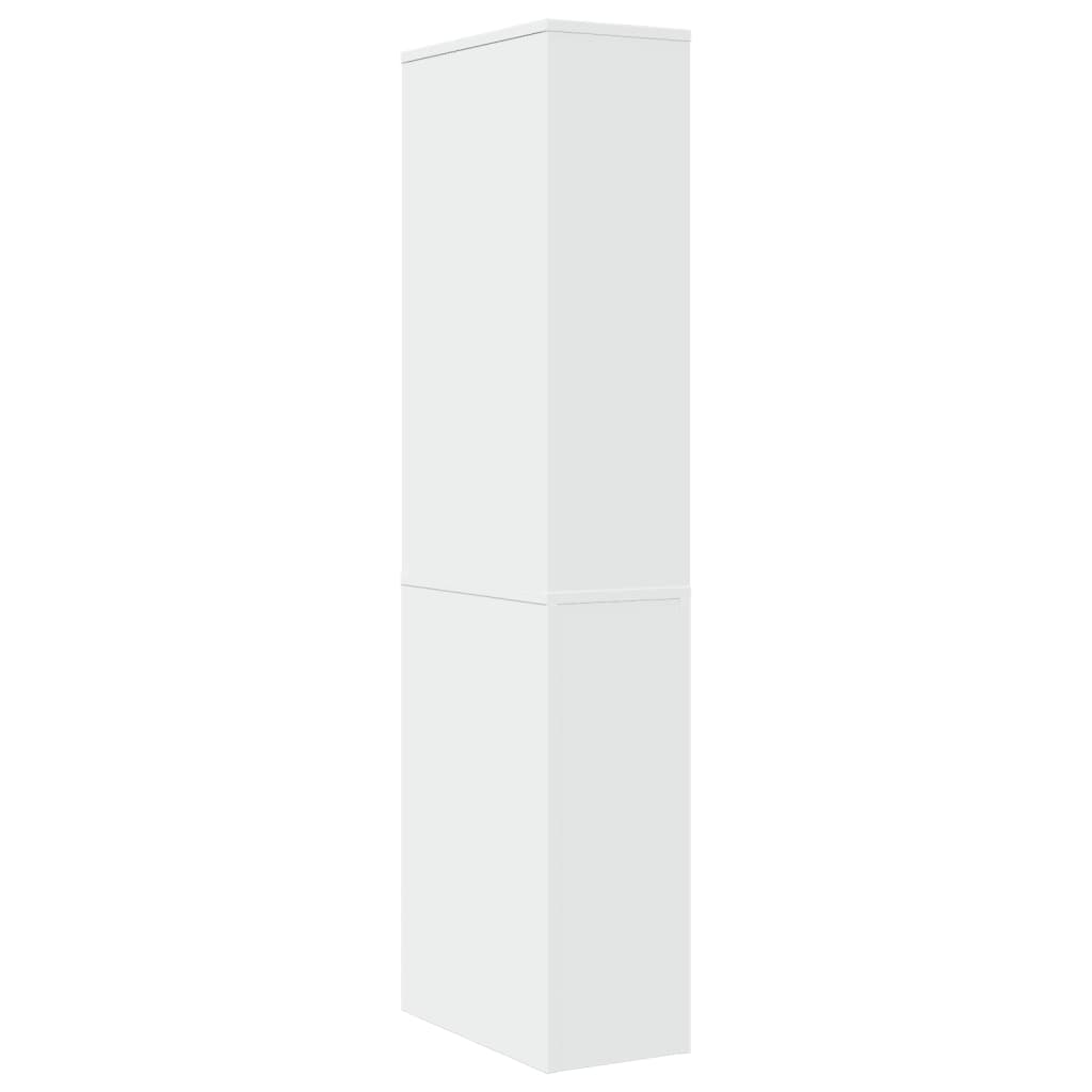 vidaXL Narrow Bathroom Cupboard with Wheels White Engineered Wood