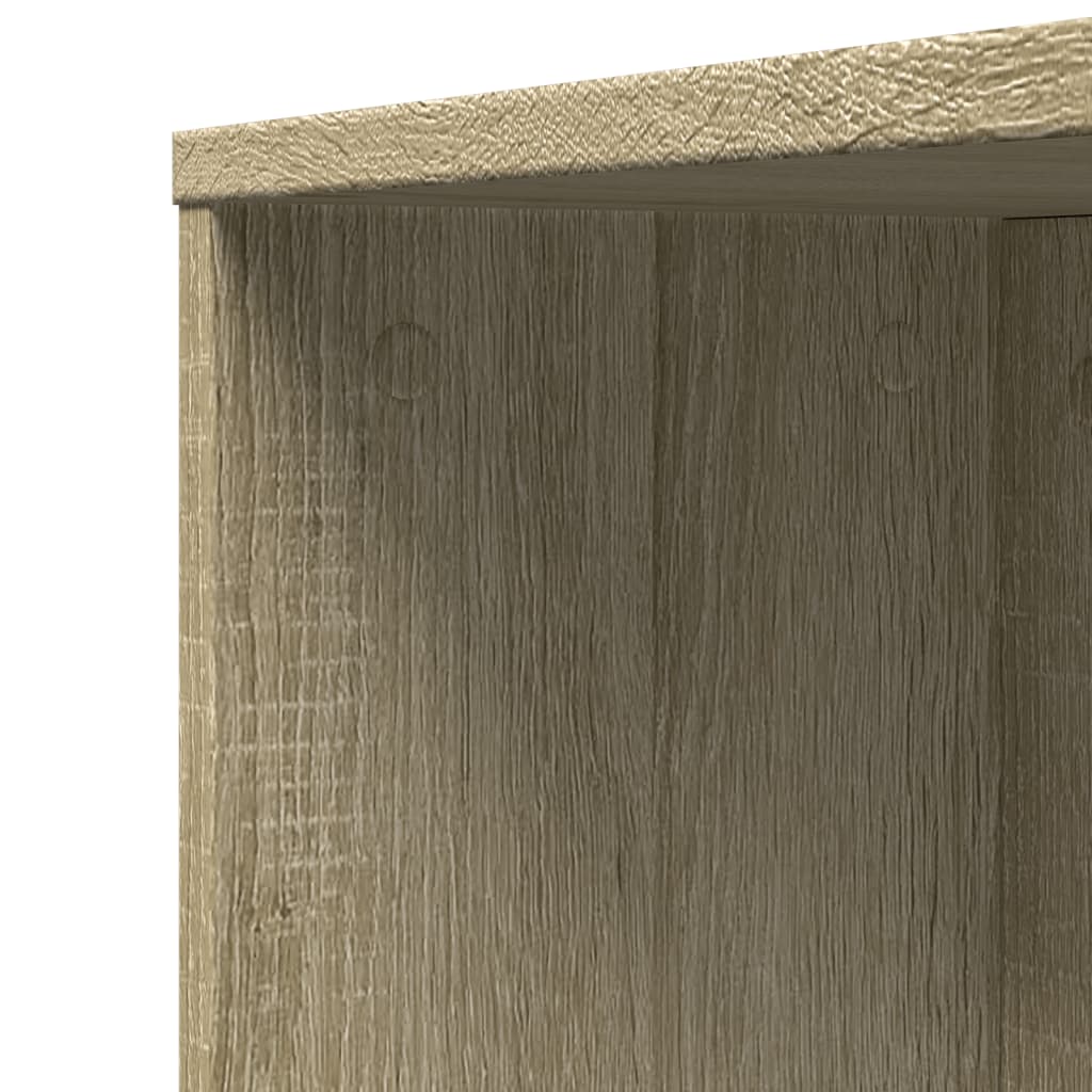 vidaXL Narrow Bathroom Cupboard with Wheels Sonoma Oak Engineered Wood