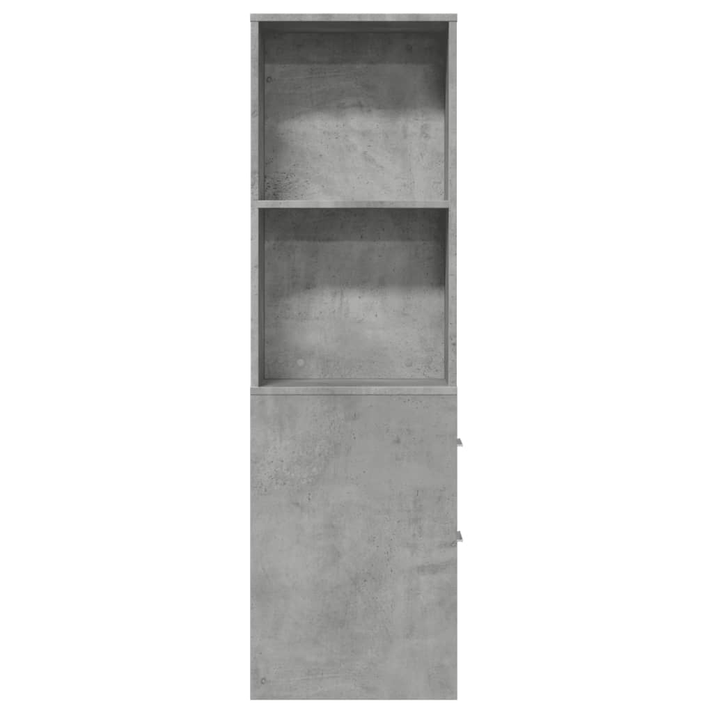 vidaXL Narrow Bathroom Cupboard with Wheels Concrete Grey