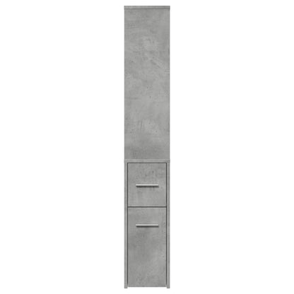 vidaXL Narrow Bathroom Cupboard with Wheels Concrete Grey