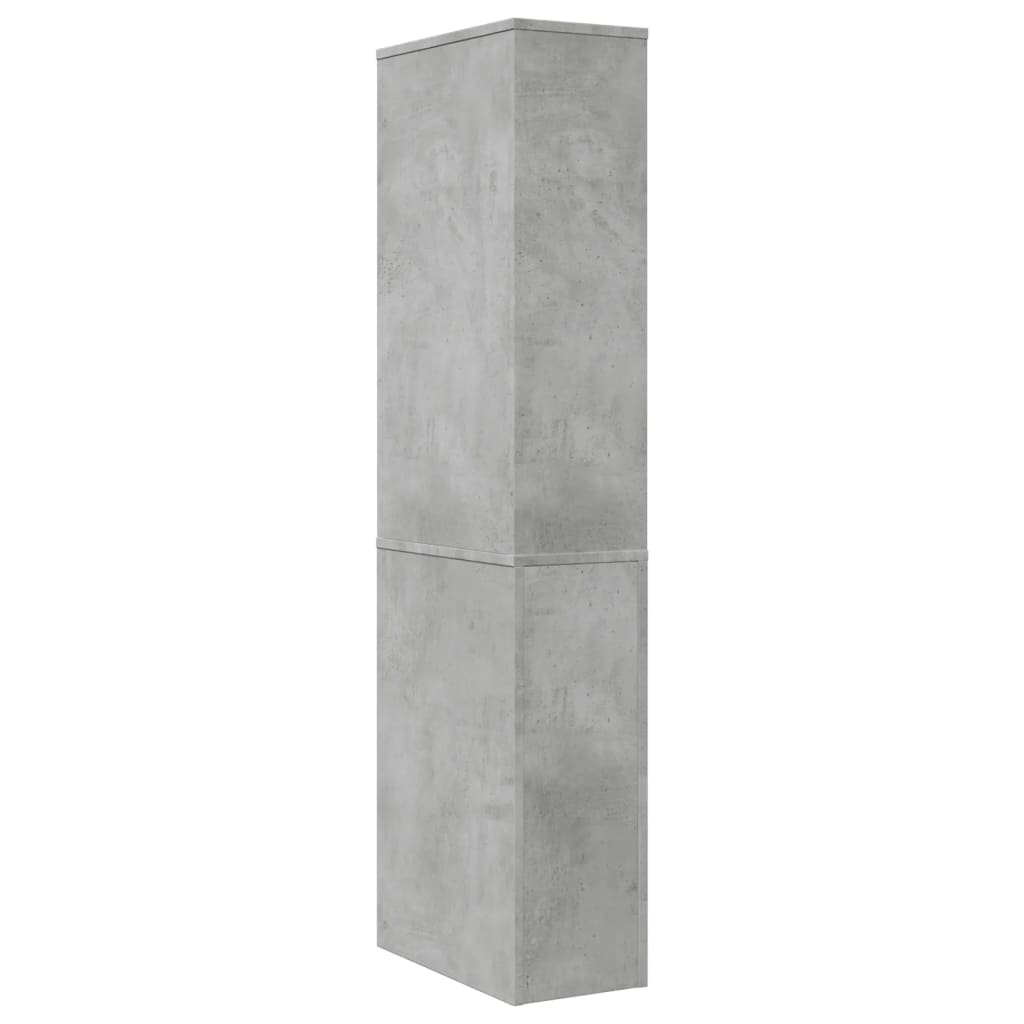 vidaXL Narrow Bathroom Cupboard with Wheels Concrete Grey