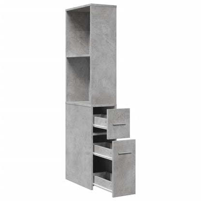 vidaXL Narrow Bathroom Cupboard with Wheels Concrete Grey
