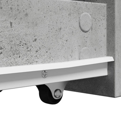 vidaXL Narrow Bathroom Cupboard with Wheels Concrete Grey