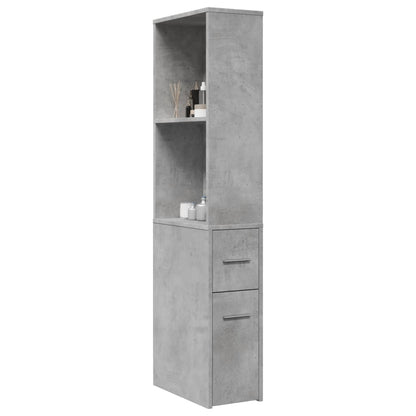 vidaXL Narrow Bathroom Cupboard with Wheels Concrete Grey