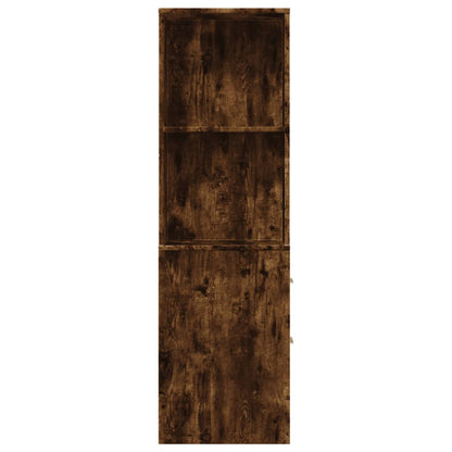 vidaXL Narrow Bathroom Cupboard with Wheels Smoked Oak Engineered Wood