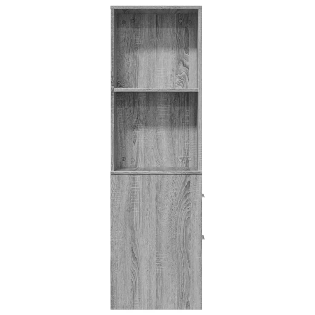 vidaXL Narrow Bathroom Cupboard with Wheels Grey Sonoma