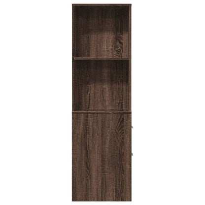 vidaXL Narrow Bathroom Cupboard with Wheels Brown Oak Engineered Wood