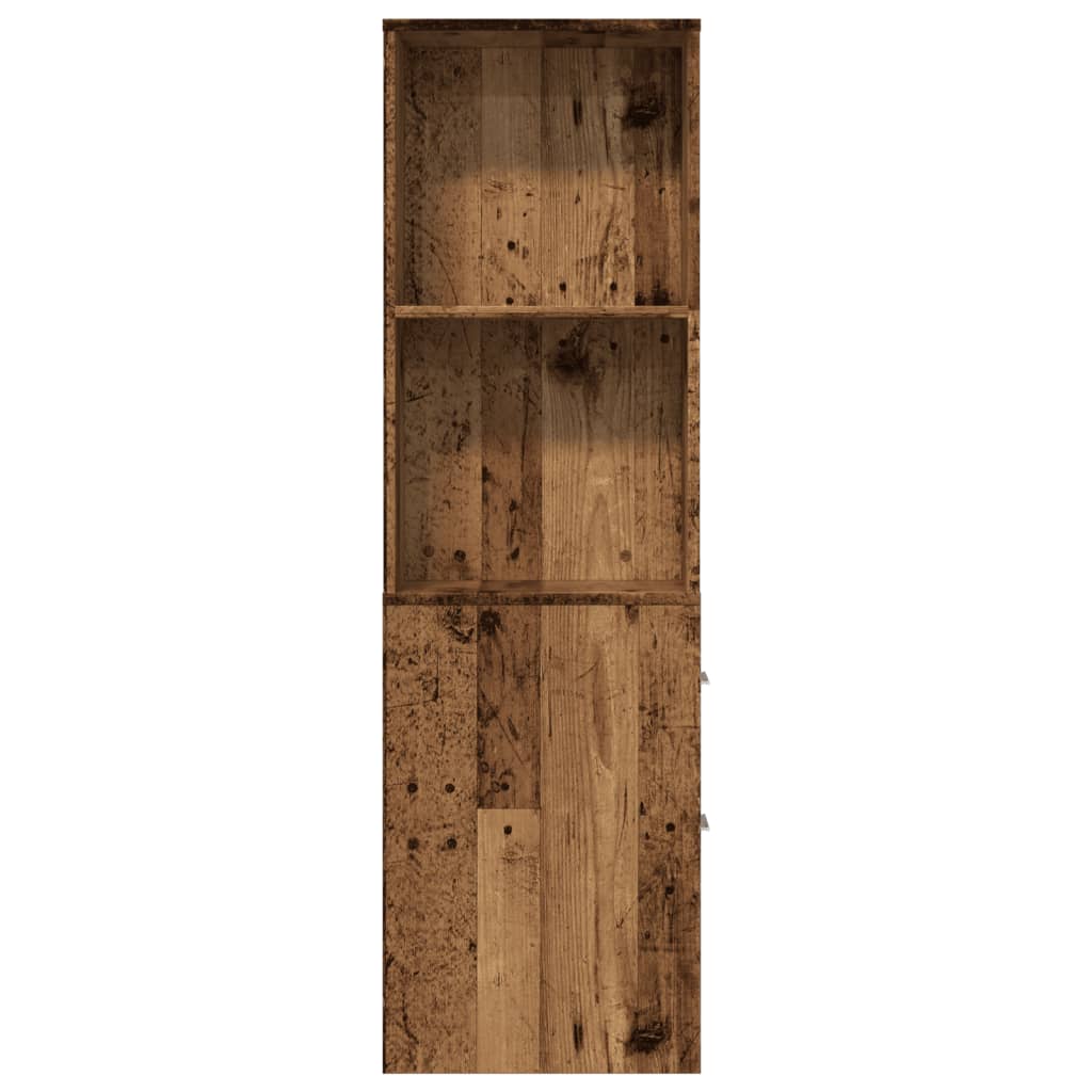 vidaXL Narrow Bathroom Cupboard with Wheels Old Wood Engineered Wood