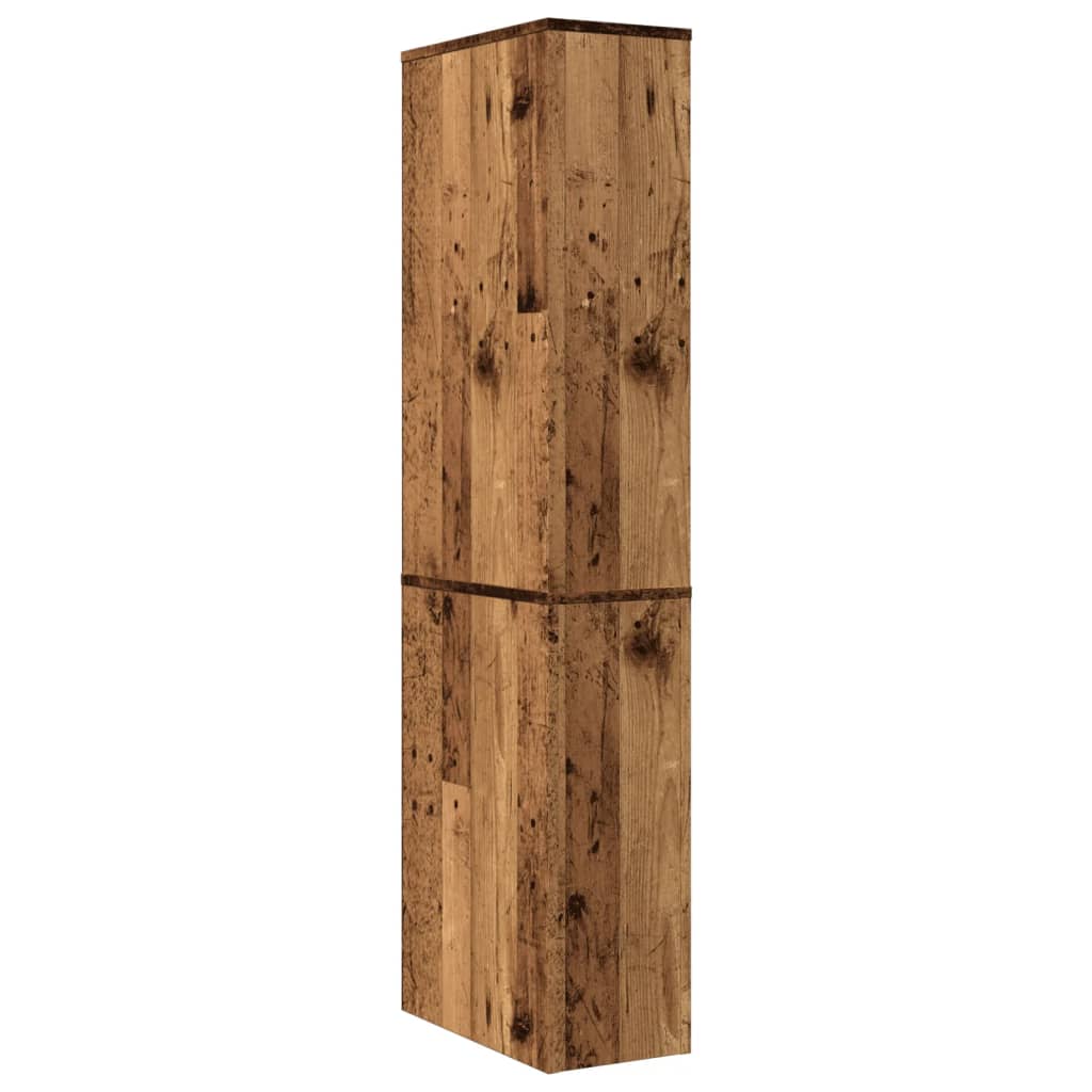 vidaXL Narrow Bathroom Cupboard with Wheels Old Wood Engineered Wood