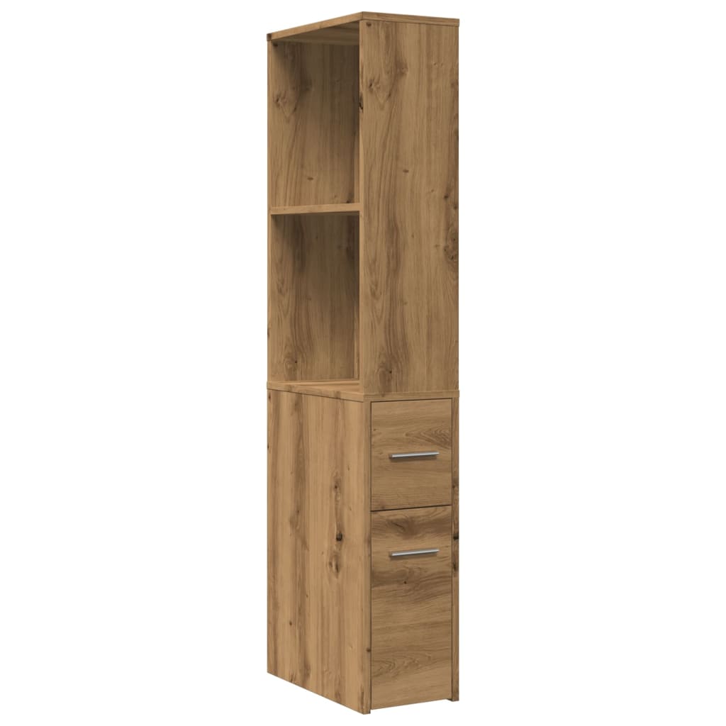 vidaXL Narrow Bathroom Cupboard with Wheels Artisian Oak Engineered Wood