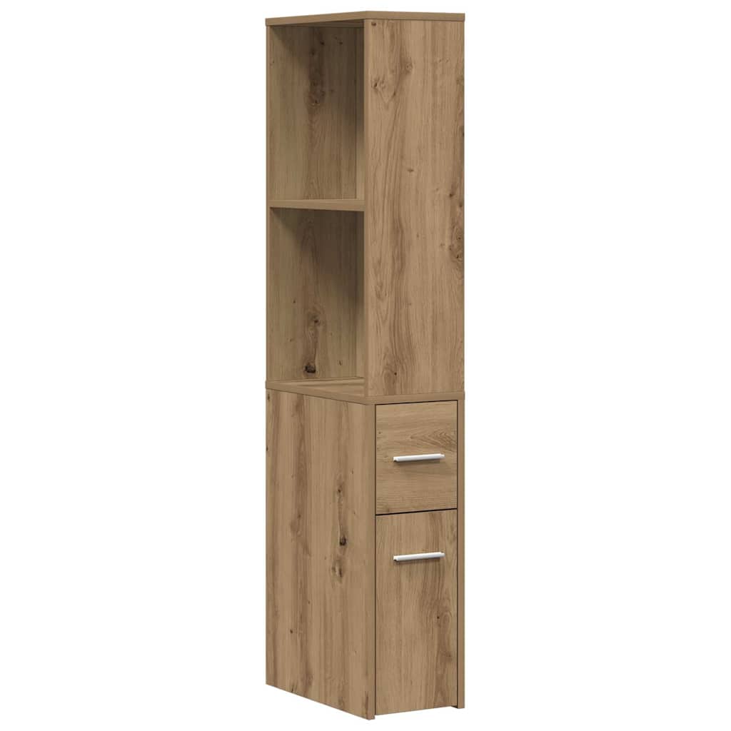 vidaXL Narrow Bathroom Cupboard with Wheels Artisian Oak