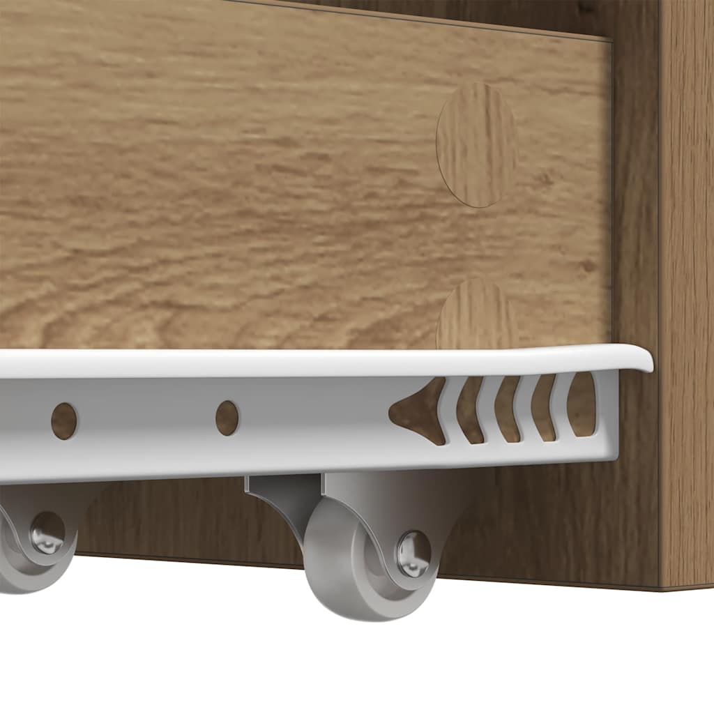vidaXL Narrow Bathroom Cupboard with Wheels Artisian Oak