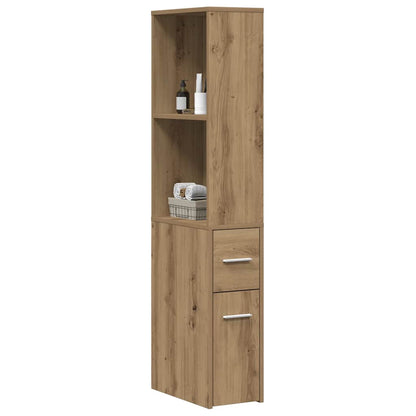 vidaXL Narrow Bathroom Cupboard with Wheels Artisian Oak