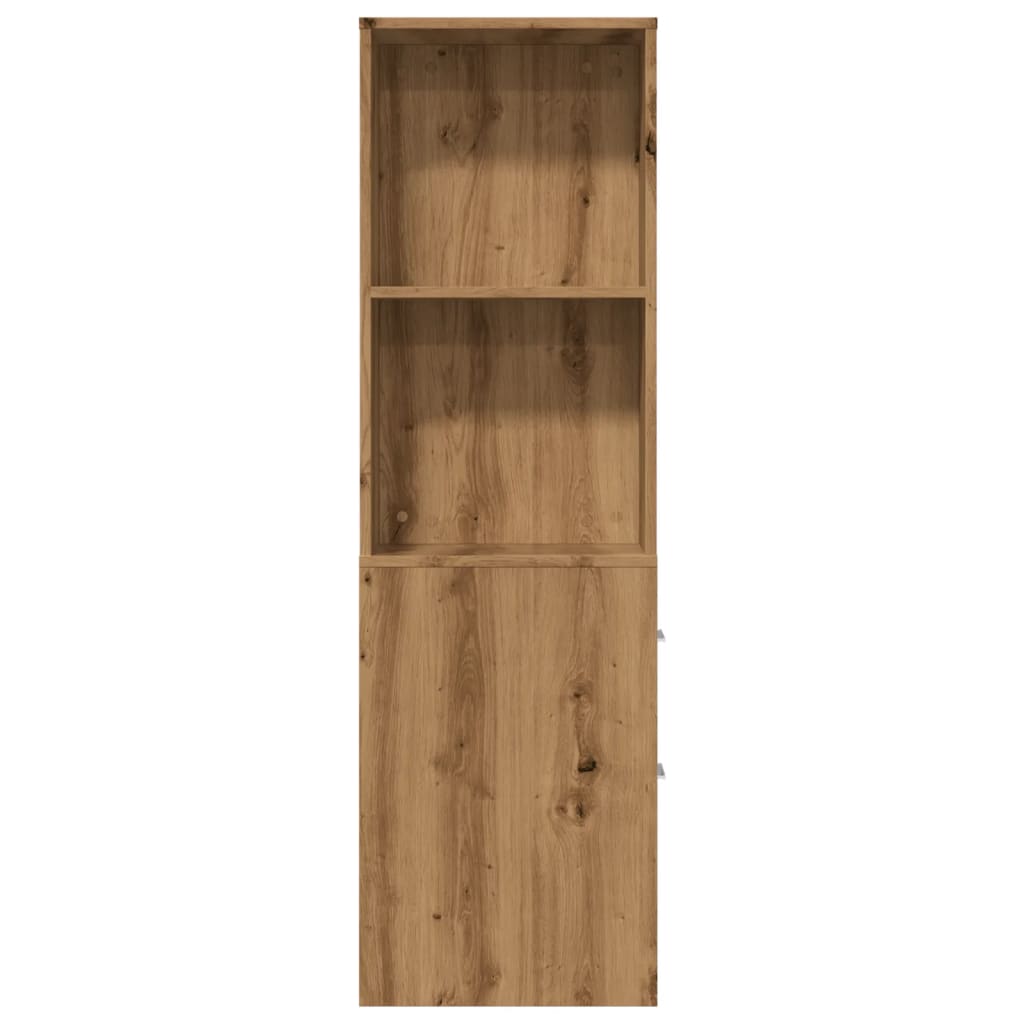vidaXL Narrow Bathroom Cupboard with Wheels Artisian Oak Engineered Wood