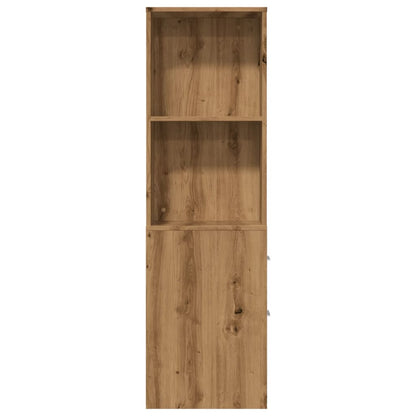 vidaXL Narrow Bathroom Cupboard with Wheels Artisian Oak Engineered Wood