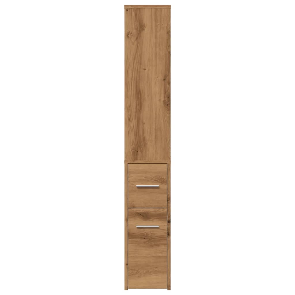 vidaXL Narrow Bathroom Cupboard with Wheels Artisian Oak Engineered Wood
