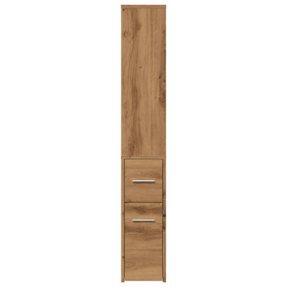 vidaXL Narrow Bathroom Cupboard with Wheels Artisian Oak Engineered Wood