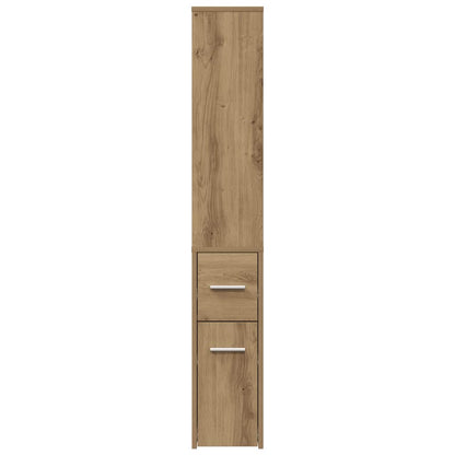 vidaXL Narrow Bathroom Cupboard with Wheels Artisian Oak Engineered Wood