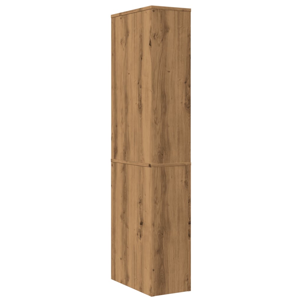 vidaXL Narrow Bathroom Cupboard with Wheels Artisian Oak Engineered Wood