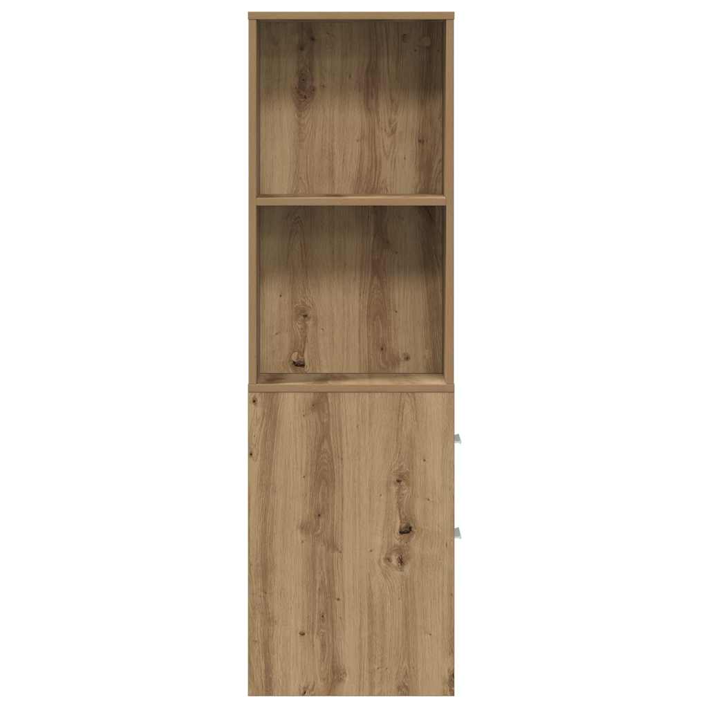 vidaXL Narrow Bathroom Cupboard with Wheels Artisian Oak Engineered Wood