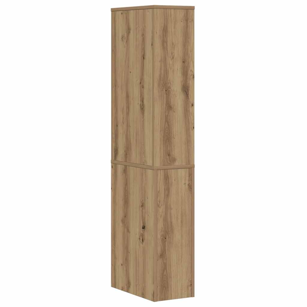 vidaXL Narrow Bathroom Cupboard with Wheels Artisian Oak