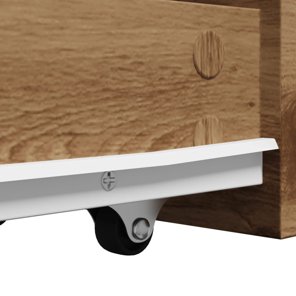 vidaXL Narrow Bathroom Cupboard with Wheels Artisian Oak Engineered Wood