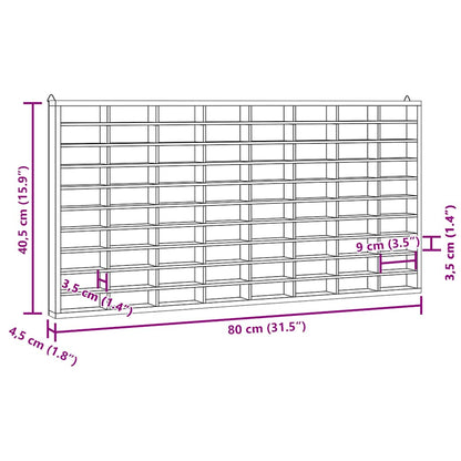 vidaXL Wooden Collector's Display Case with 80 Compartments 80x4.5x40.5cm