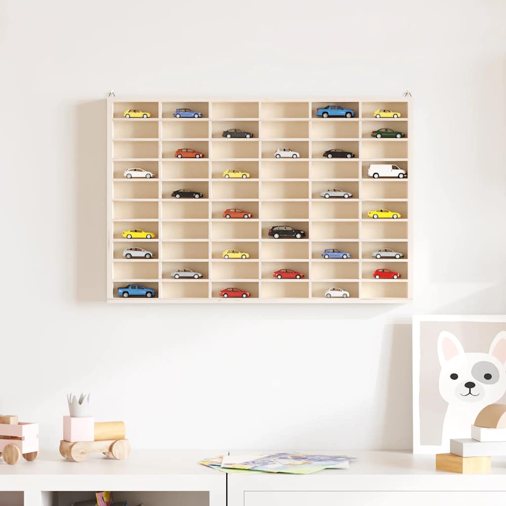 vidaXL Wooden Collector's Display Case with 60 Compartments 60x4.5x40.5cm