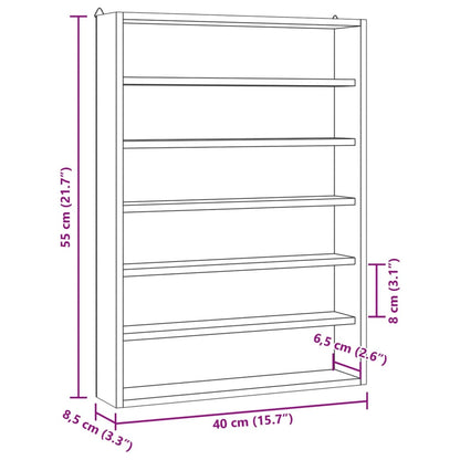 vidaXL Wooden Collector's Display Case with 6 Shelves 40x8.5x55cm