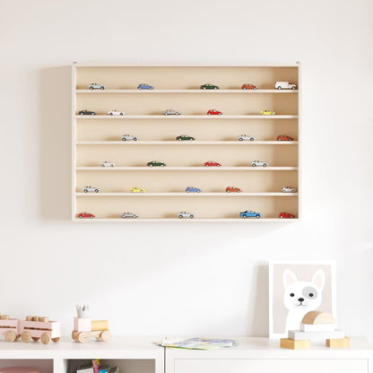 vidaXL Wooden Collector's Display Case with 6 Shelves 80x8.5x55cm