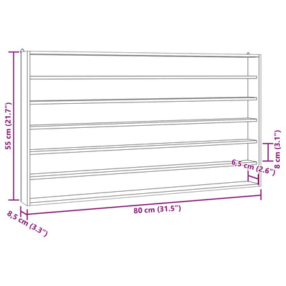 vidaXL Wooden Collector's Display Case with 6 Shelves 80x8.5x55cm