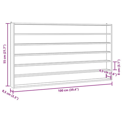 vidaXL Wooden Collector's Display Case with 6 Shelves 100x9x55 cm