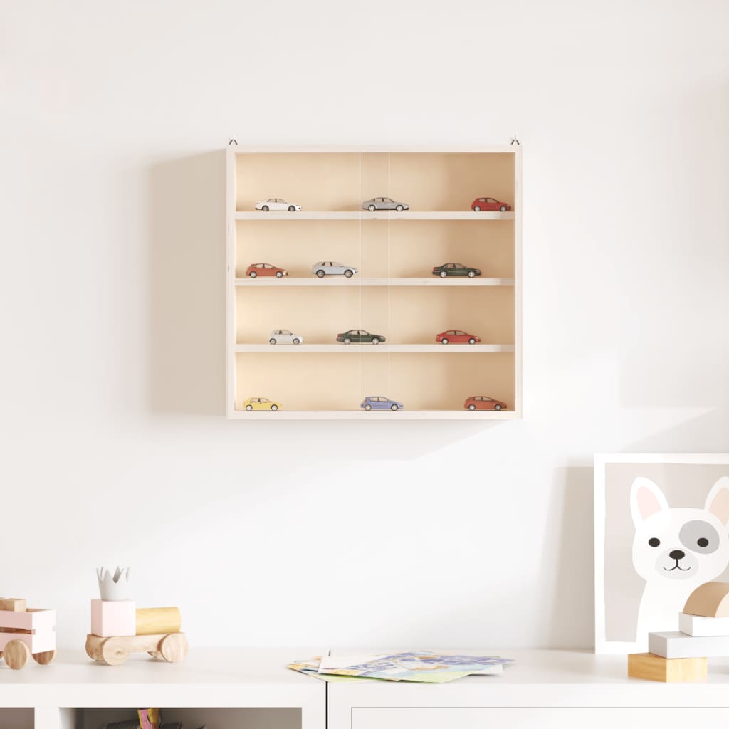vidaXL Wooden Collector's Display Case with Doors 40x8.5x37cm