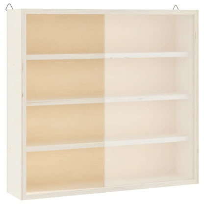vidaXL Wooden Collector's Display Case with Doors 40x8.5x37cm