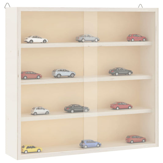 vidaXL Wooden Collector's Display Case with Doors 40x8.5x37cm
