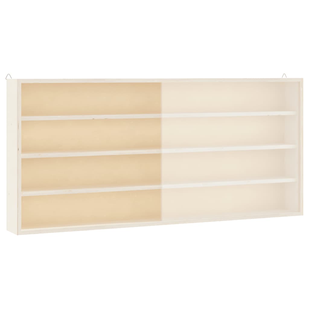 vidaXL Wooden Collector's Display Case with Doors 80x8.5x37cm
