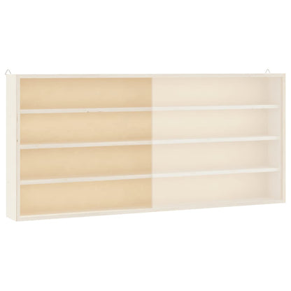 vidaXL Wooden Collector's Display Case with Doors 80x8.5x37cm
