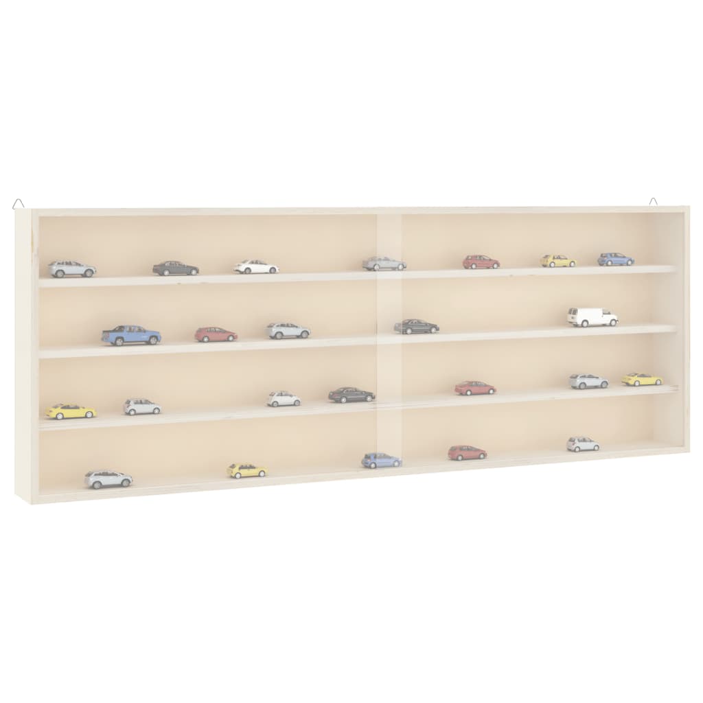 vidaXL Wooden Collector's Display Case with Doors 100x8.5x37cm