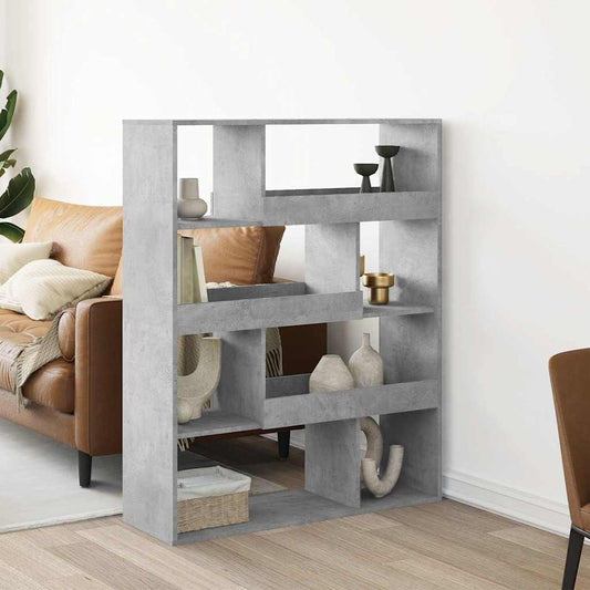 vidaXL Bookcase Concrete Grey 100x33x125,5 cm Engineered Wood