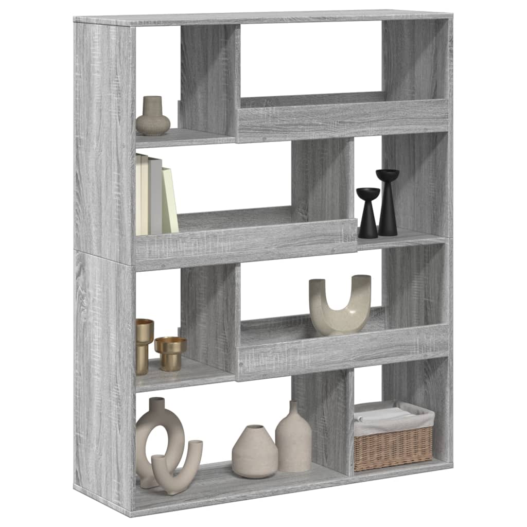 vidaXL Bookcase Grey Sonoma 100x33x125,5 cm Engineered Wood