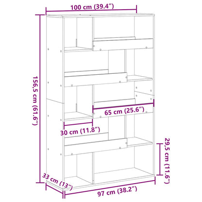 vidaXL Bookcase Black 100x33x156,5 cm Engineered Wood