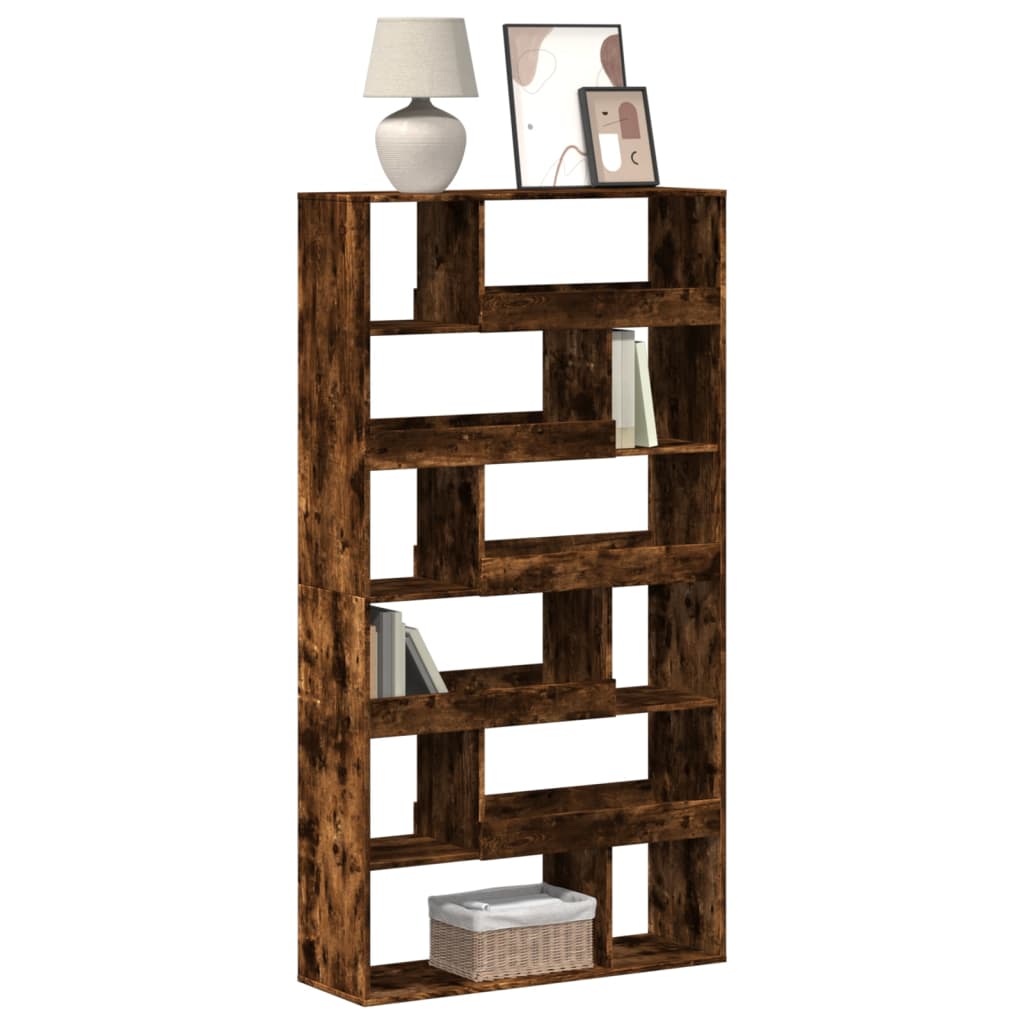 vidaXL Bookcase Smoked Oak 100x33x187,5 cm Engineered Wood